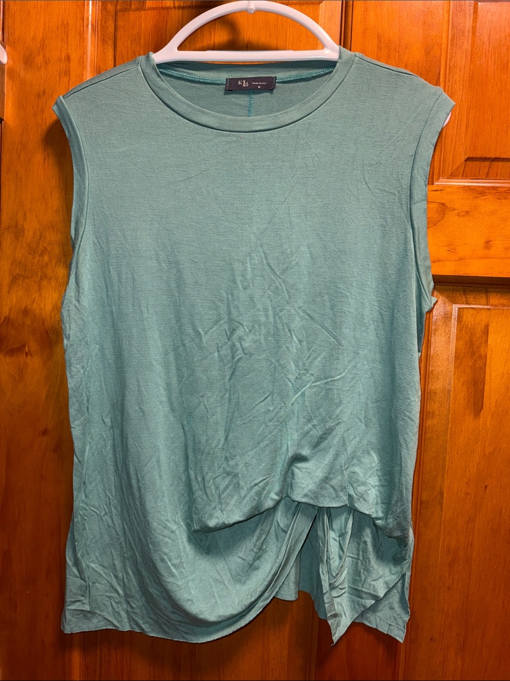 Kensie Seafoam Twist-Front Cap-Sleeve Tank